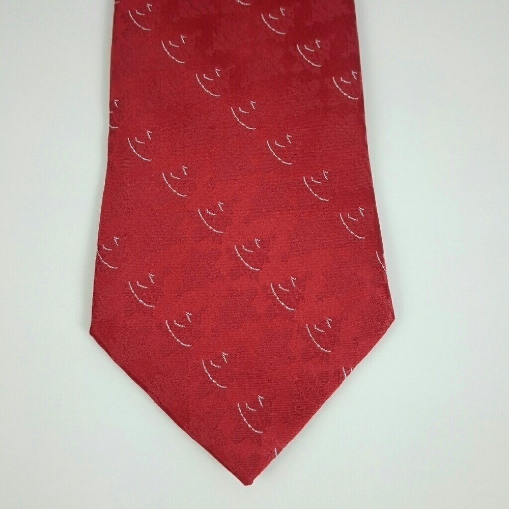 Nicole Miller Red Christmas Tree Silk Tie